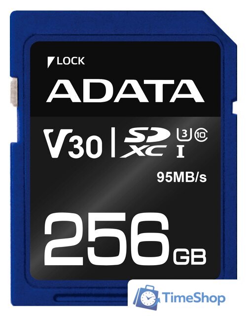 Карта памяти ADATA Premier Pro ASDX256GUI3V30S-R SDXC 256GB - Изображение №1 — Интернет-магазин Time-Shop