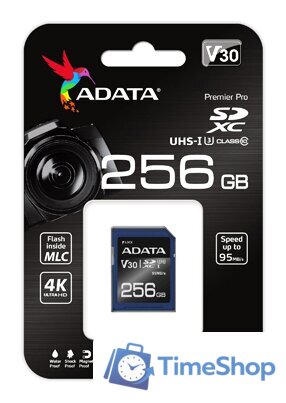 Карта памяти ADATA Premier Pro ASDX256GUI3V30S-R SDXC 256GB - Изображение №2 — Интернет-магазин Time-Shop
