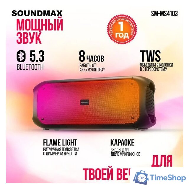 Беспроводная колонка Soundmax SM-MS4103 - Изображение №1 — Интернет-магазин Time-Shop