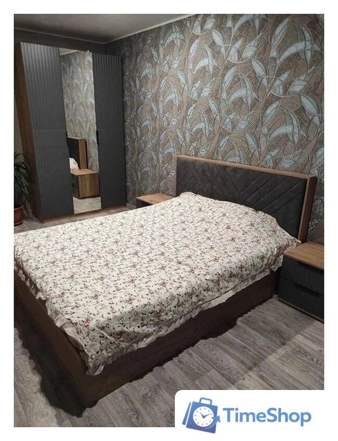 Кровать Трия Хилтон универсальная тип 1 160x200 (дуб крафт золотой/велюр серый) - Изображение №8 — Интернет-магазин Time-Shop