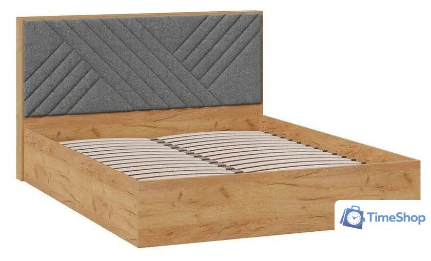 Кровать Трия Хилтон универсальная тип 1 160x200 (дуб крафт золотой/велюр серый) - Изображение №2 — Интернет-магазин Time-Shop