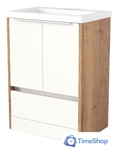  Дабер Тумба под умывальник 017 Тобага/Эридан/Артвин 60 Т17.6Т.0.21Б (дуб галифакс/белый/ручка белая) - Изображение №1 — Интернет-магазин Time-Shop