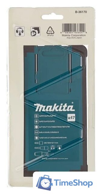 Набор отвертка с битами Makita B-36170 (47 предметов) - Изображение №5 — Интернет-магазин Time-Shop