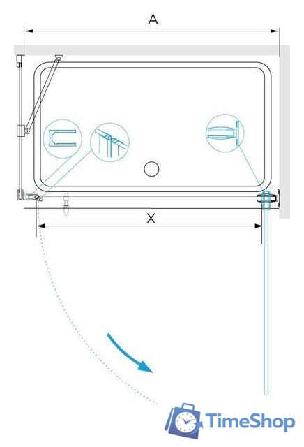 Душевой уголок RGW HO-045B (HO-011B + Z-050-2B + O-204B) 350604577-014 70x70 (черный/прозрачное стекло) - Изображение №2 — Интернет-магазин Time-Shop