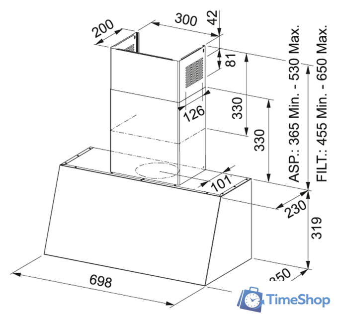 Кухонная вытяжка Franke Trendline Plus BK 70 321.0536.200 - Изображение №2 — Интернет-магазин Time-Shop