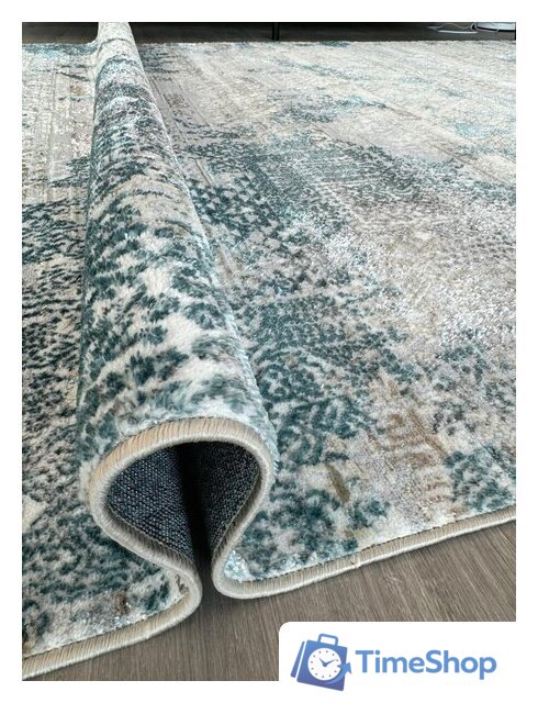 Ковер для жилой комнаты Radjab Carpet Бьянка Прямоугольник D057A 8083RK-B (1.4x2, Cream Shirink/Blue Fdy) - Изображение №2 — Интернет-магазин Time-Shop