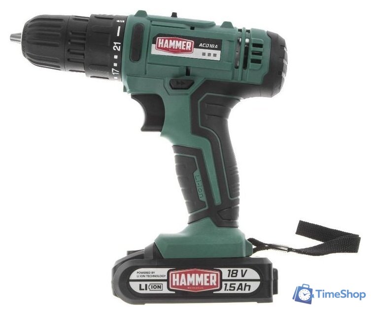 Дрель-шуруповерт Hammer ACD18A (с 2-мя АКБ, кейс) - Изображение №3 — Интернет-магазин Time-Shop