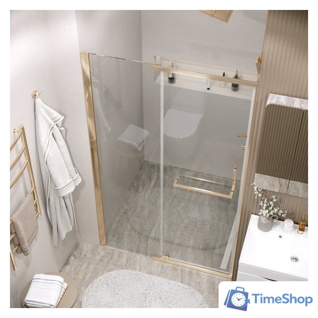 Душевая дверь Grossman Pragma 100x195 100.K33.03.100.32.00 (золото сатин/стекло прозрачное) - Изображение №7 — Интернет-магазин Time-Shop