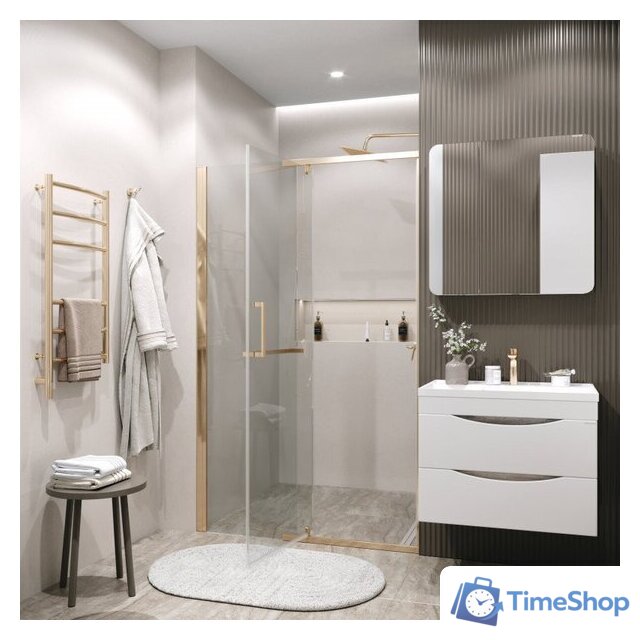 Душевая дверь Grossman Pragma 100x195 100.K33.03.100.32.00 (золото сатин/стекло прозрачное) - Изображение №6 — Интернет-магазин Time-Shop