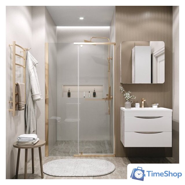 Душевая дверь Grossman Pragma 100x195 100.K33.03.100.32.00 (золото сатин/стекло прозрачное) - Изображение №4 — Интернет-магазин Time-Shop