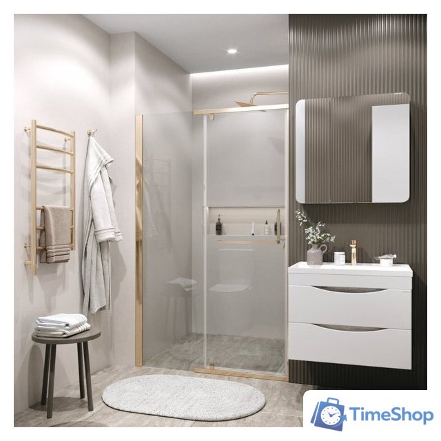 Душевая дверь Grossman Pragma 100x195 100.K33.03.100.32.00 (золото сатин/стекло прозрачное) - Изображение №5 — Интернет-магазин Time-Shop