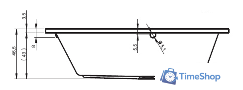 Ванна Riho Lyra 170x110 (левая, без ножек) - Изображение №3 — Интернет-магазин Time-Shop