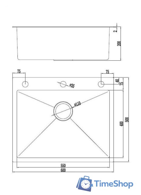 Кухонная мойка Futur FK 6050 Eco Embossing Pop-up Board plus (Satin) - Изображение №5 — Интернет-магазин Time-Shop