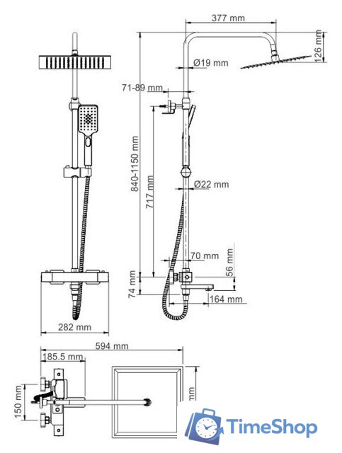 Душевая система  Wasserkraft A19901 - Изображение №15 — Интернет-магазин Time-Shop
