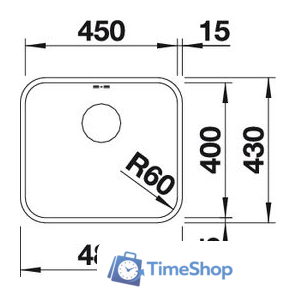 Кухонная мойка Blanco Supra 450-U (с клапаном-автоматом) [518204] - Изображение №3 — Интернет-магазин Time-Shop