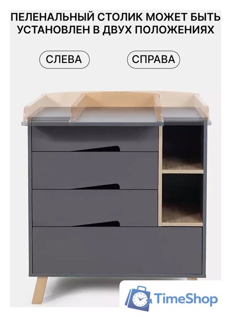 Детский комод Rant Lago Pro 800/4 (moon grey) - Изображение №10 — Интернет-магазин Time-Shop