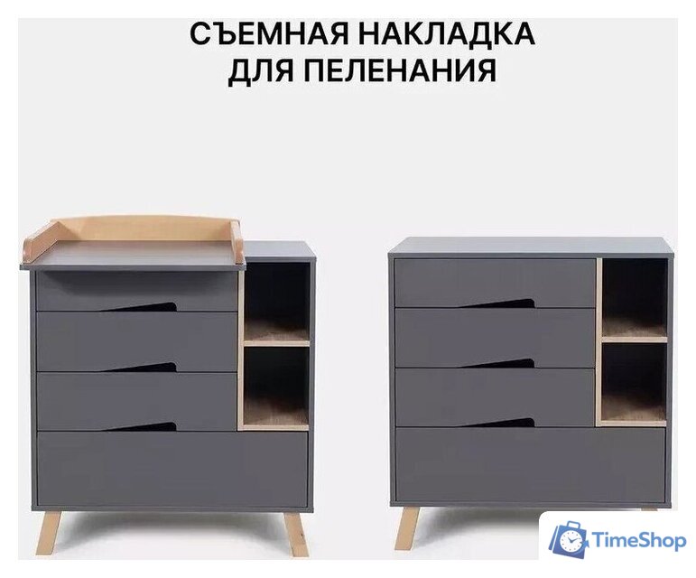 Детский комод Rant Lago Pro 800/4 (moon grey) - Изображение №13 — Интернет-магазин Time-Shop