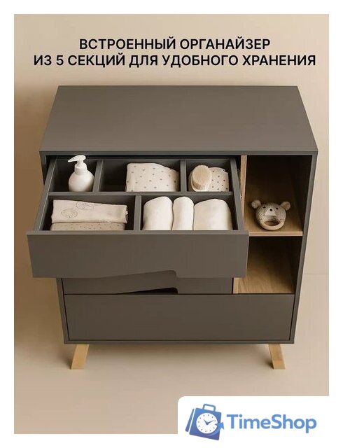 Детский комод Rant Lago Pro 800/4 (moon grey) - Изображение №2 — Интернет-магазин Time-Shop