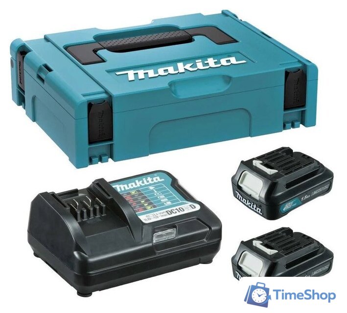Аккумулятор с зарядным устройством Makita 197643-8 (12В/2x1.5 Ah + 12В + кейс) - Изображение №1 — Интернет-магазин Time-Shop
