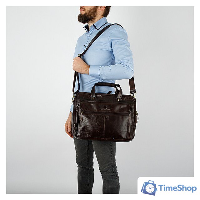 Мужская сумка Francesco Molinary 846-7146-DBW (коричневый) - Изображение №6 — Интернет-магазин Time-Shop