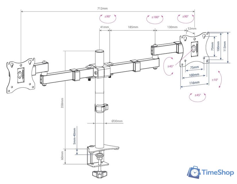 Кронштейн для монитора Arm Media LCD-T04 - Изображение №2 — Интернет-магазин Time-Shop