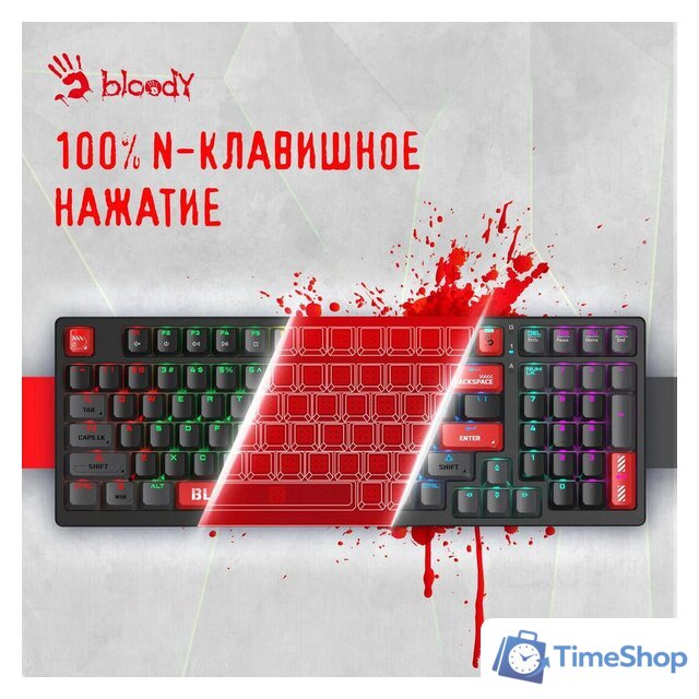 Клавиатура A4Tech Bloody S98 Red (Bloody BLMS Red Plus) - Изображение №5 — Интернет-магазин Time-Shop