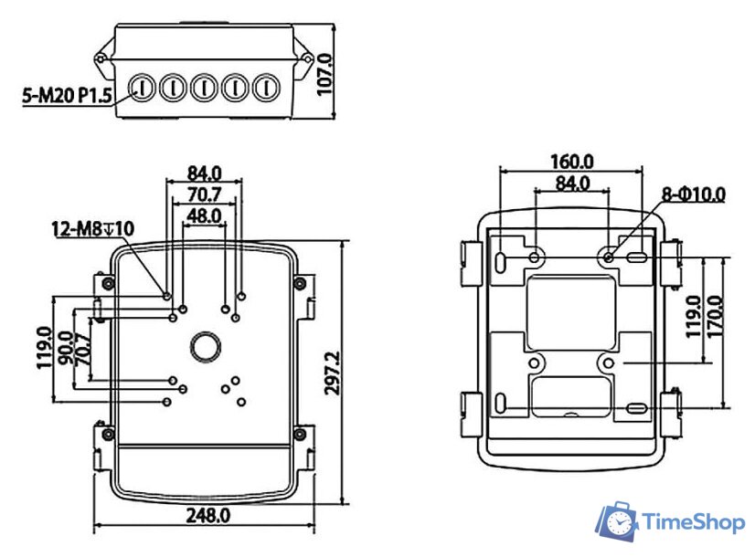 Крепление для камер видеонаблюдения Dahua DH-PFA140 - Изображение №7 — Интернет-магазин Time-Shop