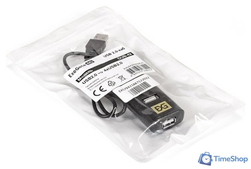 USB-хаб ExeGate DUB-42 EX293976RUS - Изображение №5 — Интернет-магазин Time-Shop