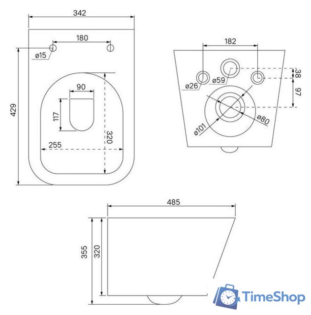 Унитаз подвесной IDDIS Bild BILRNSEi25 - Изображение №3 — Интернет-магазин Time-Shop