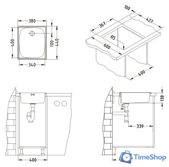 Кухонная мойка Alveus Basic 10 Satin-90 - Изображение №3 — Интернет-магазин Time-Shop