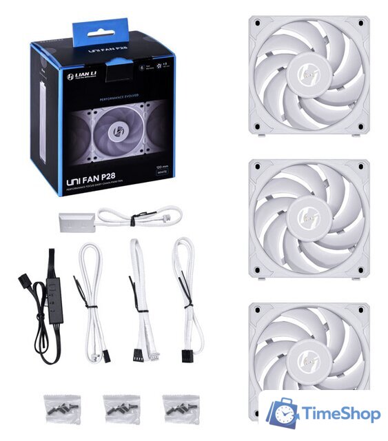 Комплект вентиляторов для корпуса с контроллером Lian Li Uni Fan P28 G99.12P283W.00 - Изображение №1 — Интернет-магазин Time-Shop