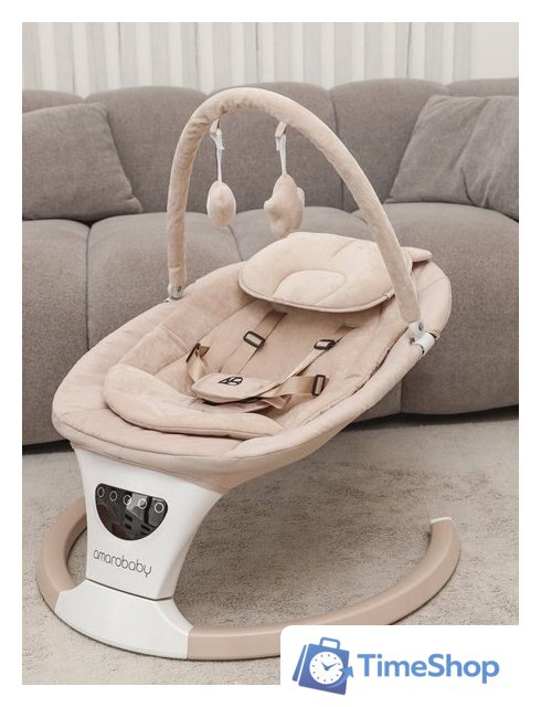 Шезлонг Amarobaby Teddy Swing AB24-22TED/03 (бежевый) - Изображение №4 — Интернет-магазин Time-Shop