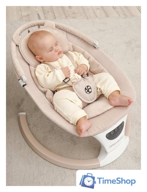 Шезлонг Amarobaby Teddy Swing AB24-22TED/03 (бежевый) - Изображение №6 — Интернет-магазин Time-Shop