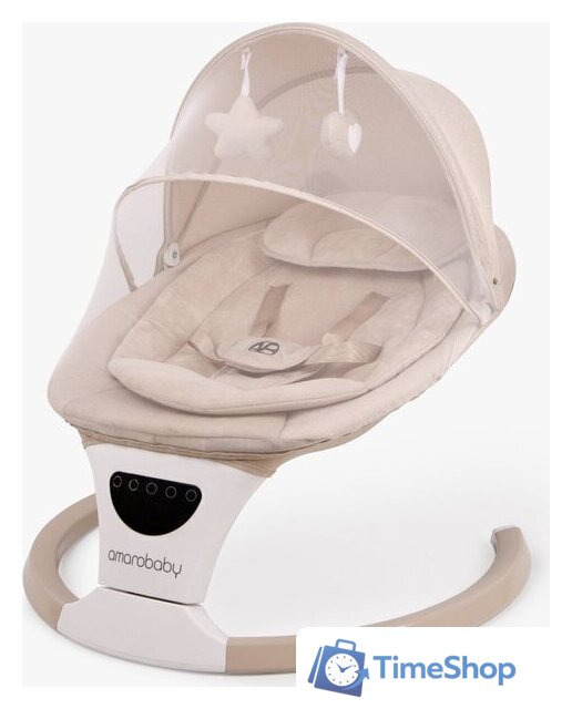 Шезлонг Amarobaby Teddy Swing AB24-22TED/03 (бежевый) - Изображение №2 — Интернет-магазин Time-Shop