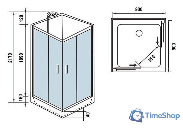 Душевая кабина WeltWasser WW500 Laine 901 - Изображение №8 — Интернет-магазин Time-Shop
