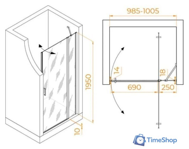 Душевая дверь RGW LE-004Gr 351200410-210 - Изображение №2 — Интернет-магазин Time-Shop