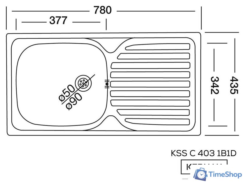 Кухонная мойка Kernau KSS C 403 1B1D Smooth - Изображение №2 — Интернет-магазин Time-Shop