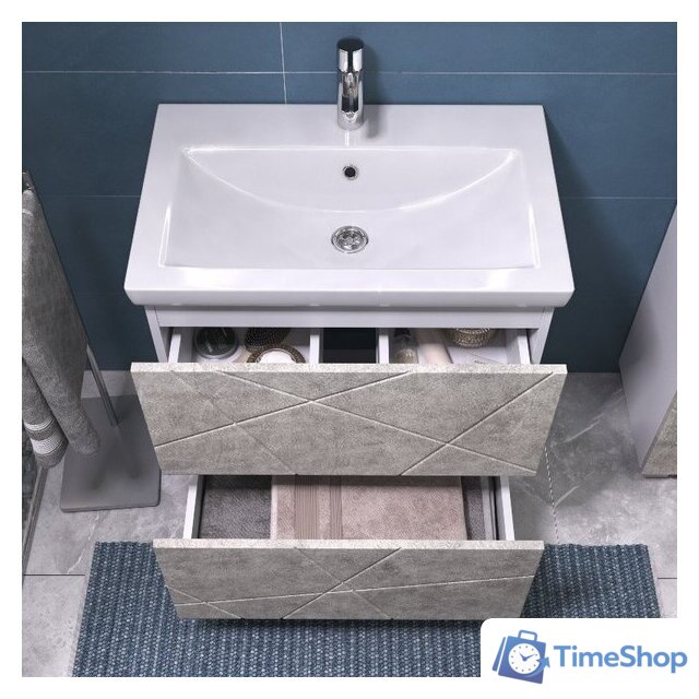  Vigo Тумба под умывальник Geometry 700-0-2 Фостер (бетон) - Изображение №5 — Интернет-магазин Time-Shop