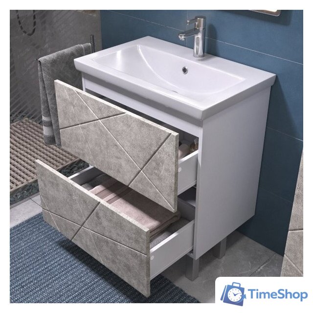  Vigo Тумба под умывальник Geometry 700-0-2 Фостер (бетон) - Изображение №3 — Интернет-магазин Time-Shop