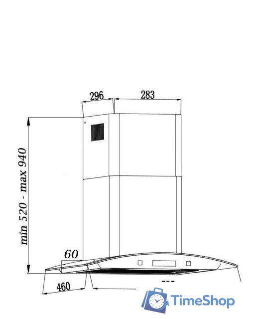 Кухонная вытяжка Grand Blagnac GC 60 (нержавеющая сталь) - Изображение №11 — Интернет-магазин Time-Shop