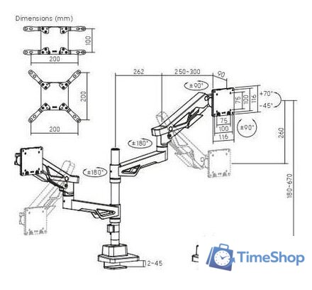 Кронштейн для монитора Ultramounts UM742BP - Изображение №4 — Интернет-магазин Time-Shop
