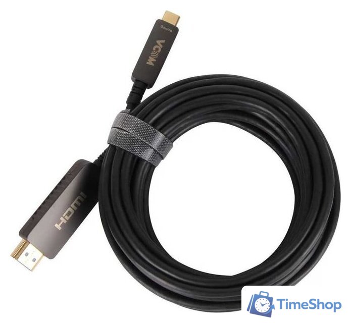 Кабель VCOM D3742CH-5 HDMI - USB 2 Type-C (5 м, черный/серый) - Изображение №1 — Интернет-магазин Time-Shop