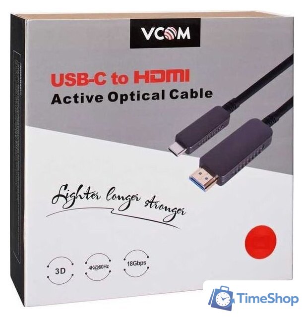 Кабель VCOM D3742CH-5 HDMI - USB 2 Type-C (5 м, черный/серый) - Изображение №10 — Интернет-магазин Time-Shop
