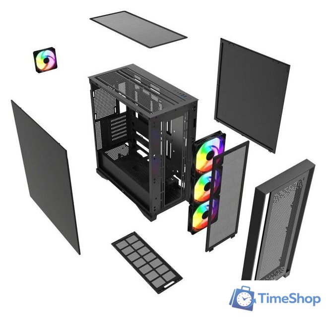 Корпус Powercase ByteFlow Pro CP ARGB CH9CLPB-A4 - Изображение №7 — Интернет-магазин Time-Shop