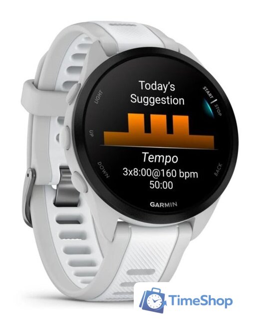 Умные часы Garmin Forerunner 165 (туманно-серый/белый камень) - Изображение №3 — Интернет-магазин Time-Shop
