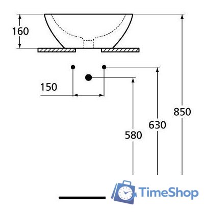 Умывальник Ideal Standard Strada K078301 42.5x42.5 - Изображение №4 — Интернет-магазин Time-Shop