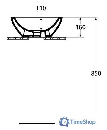 Умывальник Ideal Standard Strada K078301 42.5x42.5 - Изображение №5 — Интернет-магазин Time-Shop