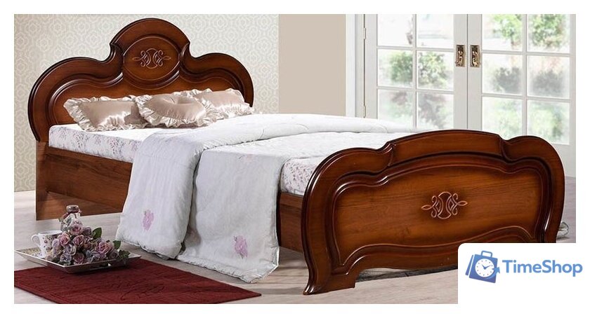 Кровать ФорестДекоГрупп Щара 200x120 (орех) - Изображение №1 — Интернет-магазин Time-Shop