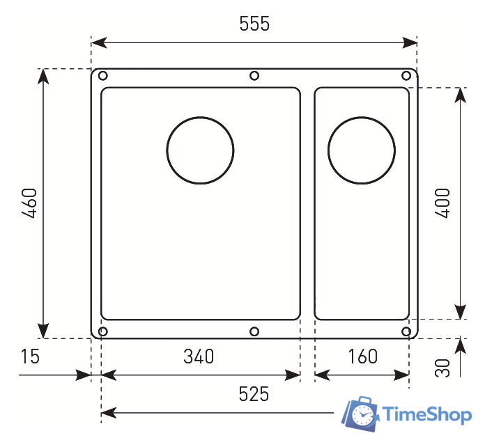 Кухонная мойка Zigmund & Shtain Integra 500.2 (швейцарский шоколад) - Изображение №2 — Интернет-магазин Time-Shop