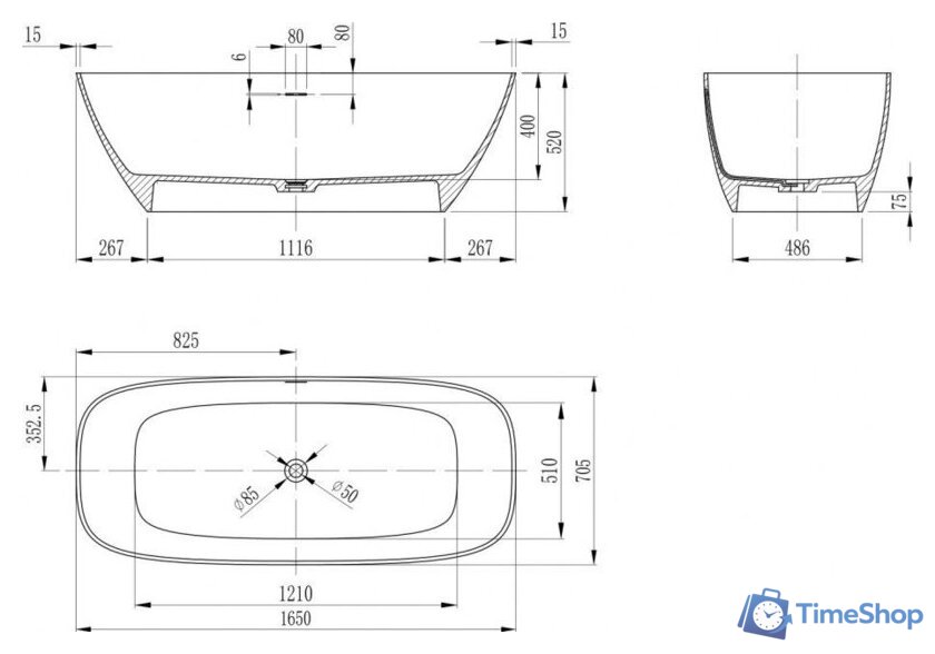 Ванна Abber Stein AS9632 (белый матовый) - Изображение №9 — Интернет-магазин Time-Shop